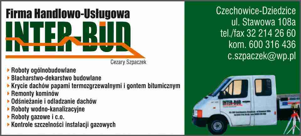 FIRMA HANDLOWO-USŁUGOWA INTER-BUD Cezary Szpaczek - renowacja CZECHOWICE-DZIEDZICE remonty CZECHOWICE-DZIEDZICE
